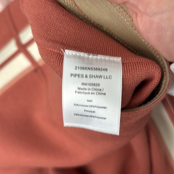 Veronica Beard Roland Striped Stretch-knit Culottes In Terracotta - Picture 5 of 5